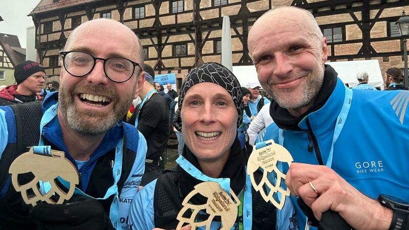 Die Triathleten beim Hügelrun in Spalt 2005