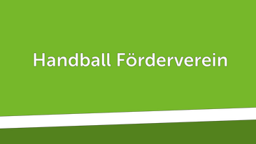 Schriftzug Handball Förderverein auf grünem Hintergrund